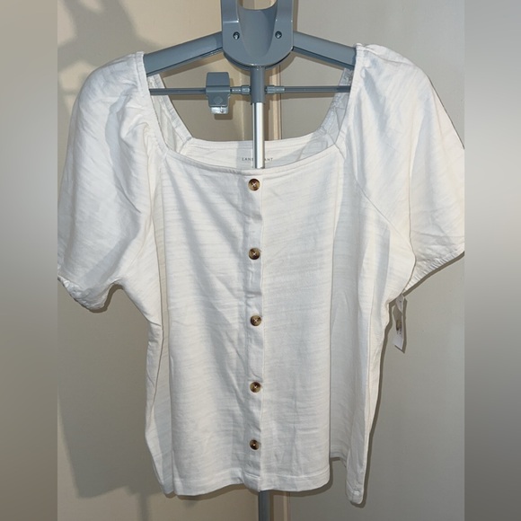 Lane Bryant- Square-Neck Button-Front Top - Picture 3 of 9